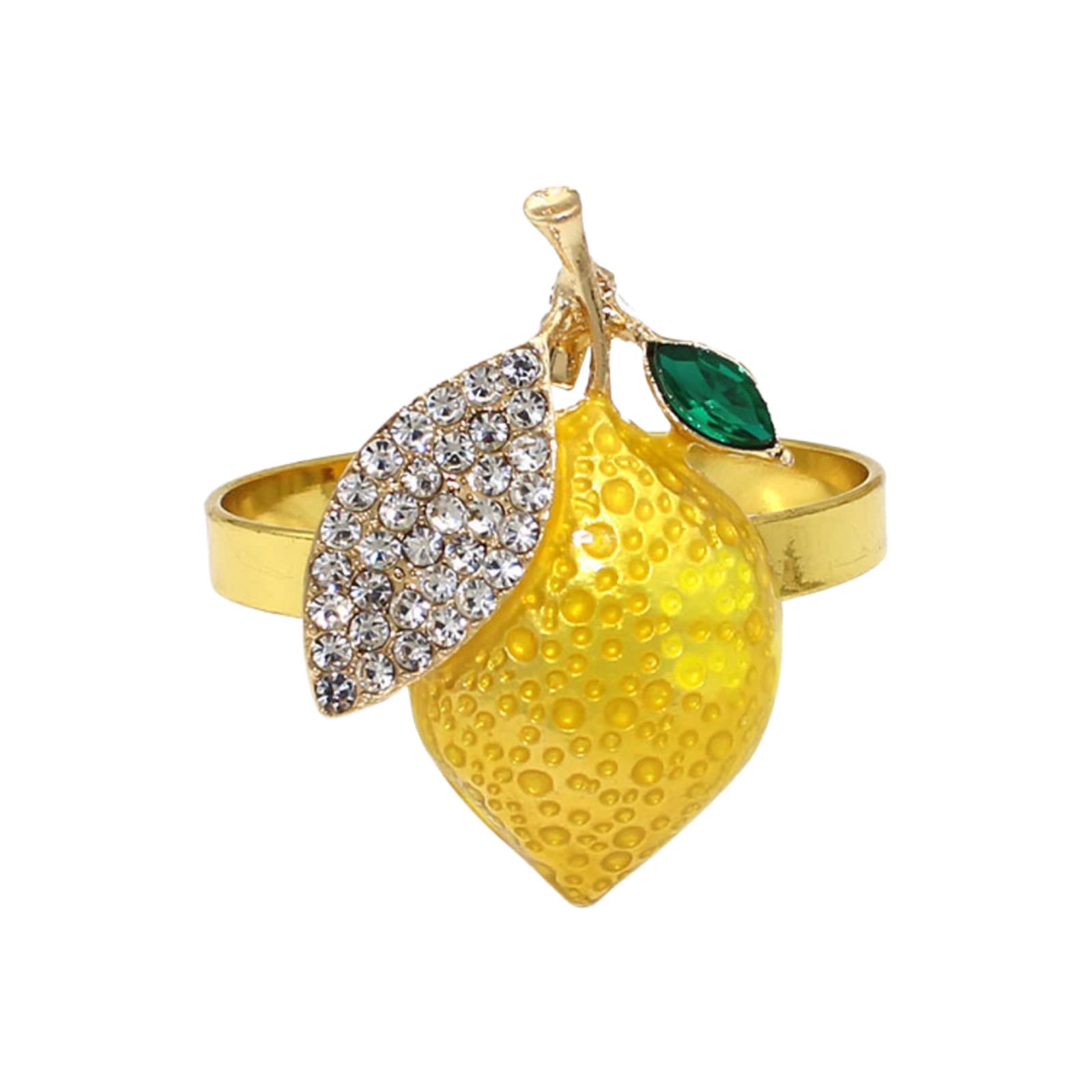 Firlar Lemon Napkin Rings Set of 12,Handmade Fruit Napkin Holder Summer Fruit Napkin Ring Holder Metal Napkin Buckle for Wedding Christmas Dinner Decor Home Table Decoration