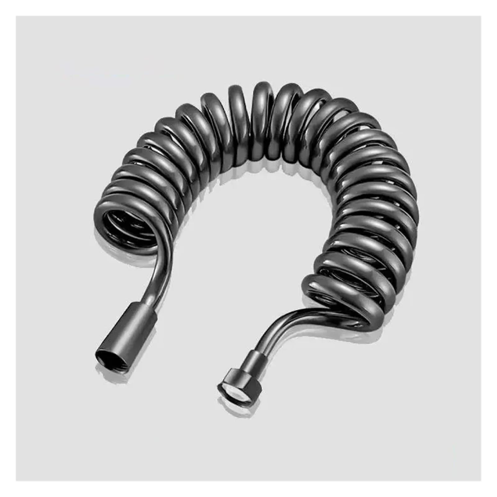 1,5/2/3/5 m Spring Flexible Retractable Hose Showerhead Toalet Bidet Water Pipe Plumbing Bathroom Spiral Flexible Shower Hose(Dark Grey, 5M)