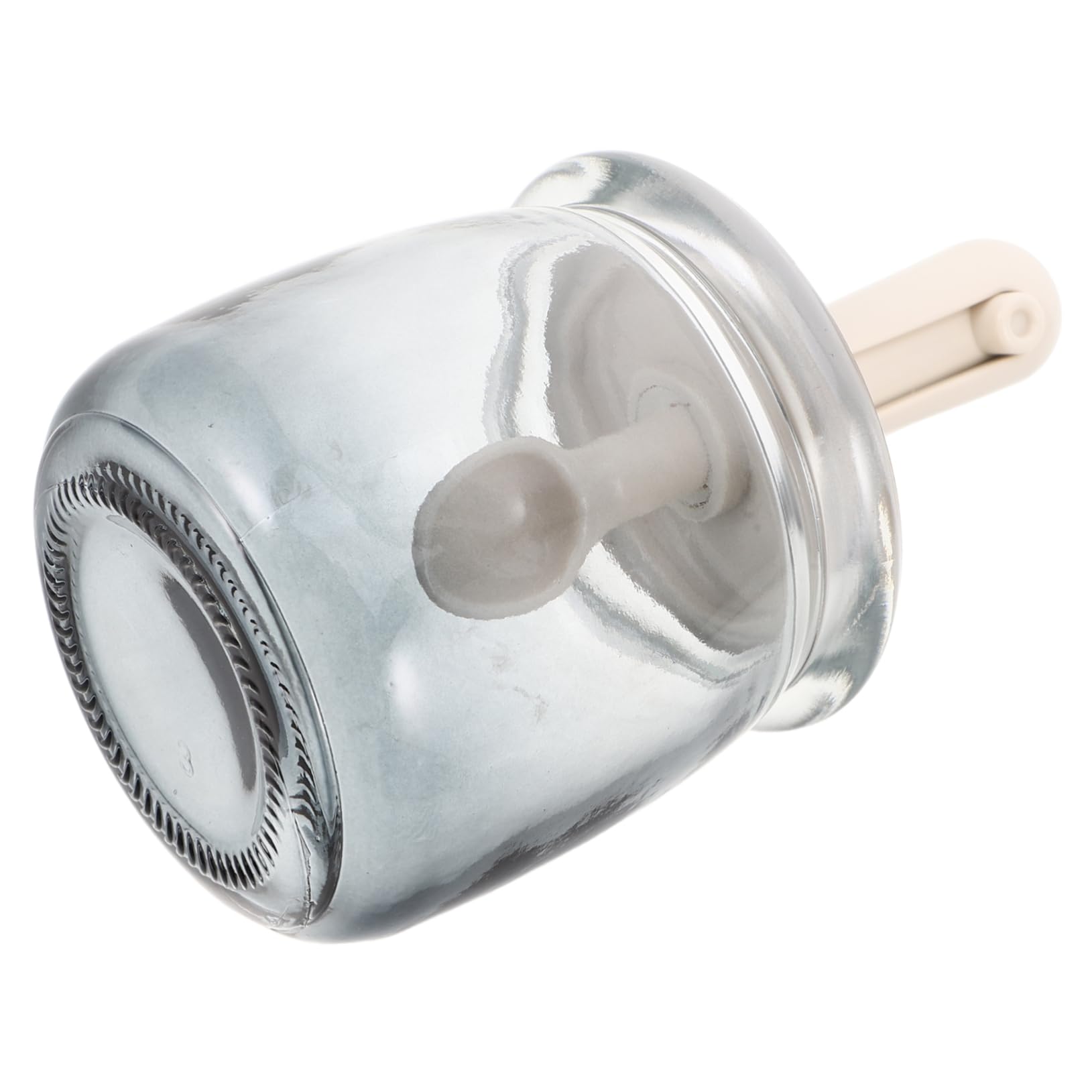 Cabilock Salt Pot with Lid Airtight Spice Jar with Retractable Spoon Clear Glass Condiment Container for Seasoning Storage Kitchen Versatile Spice Dispenser for Salt Pepper and More