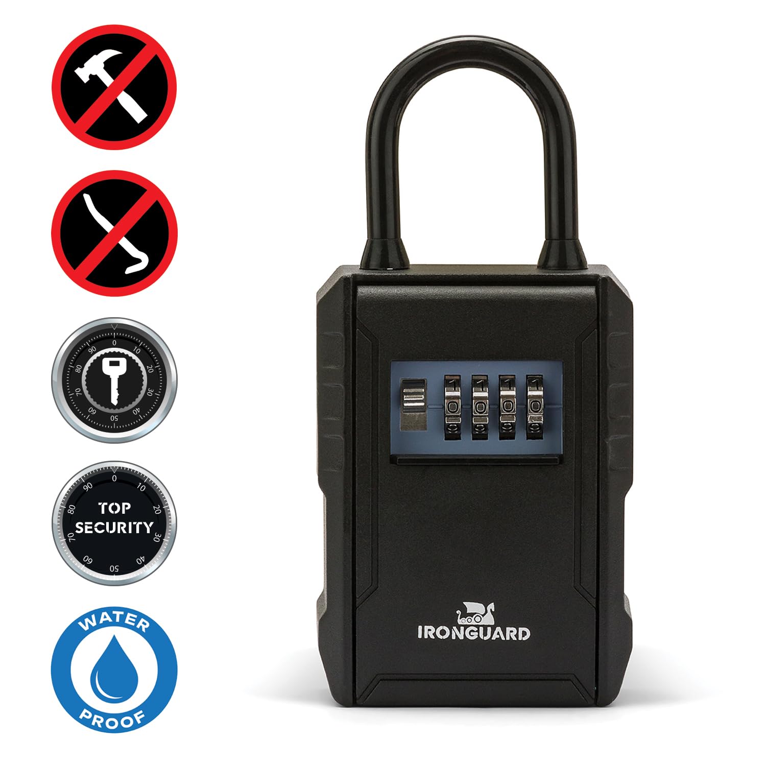 Key safe. Large model with padlock. Black