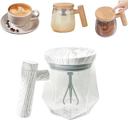 Taza mezcladora eléctrica de alta velocidad, nueva actualización 2024, taza de café autoagitable, taza de vidrio mezcladora eléctrica de vidrio,