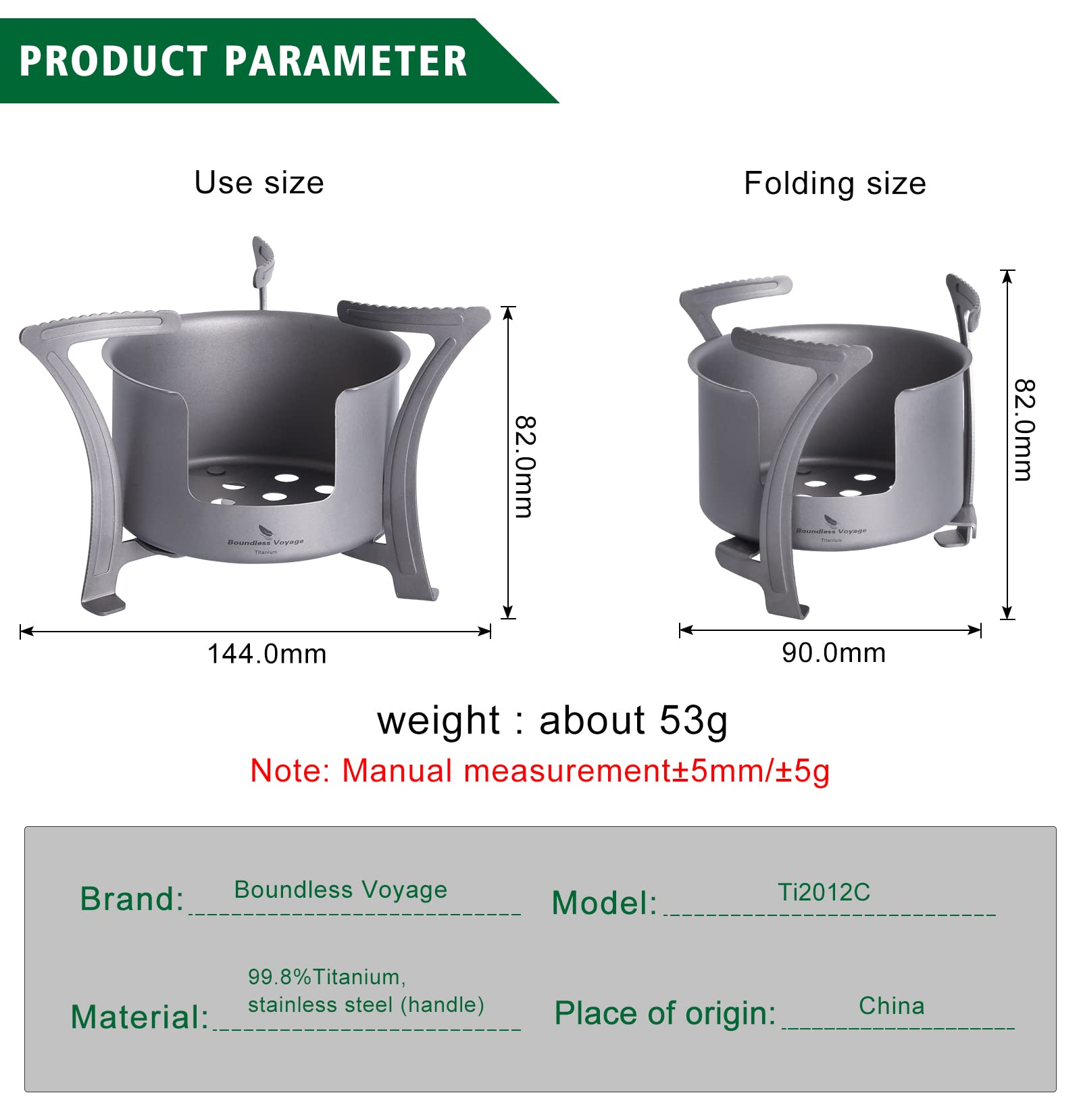 Boundless Voyage Titanium Alcohol Stove Spirit Burner with Fire Cover  Outdoor Wood Stove with Stands Brackets Camping Multi-Fuels Ultralight  Backpacking Stove (Stove Bracket) : Amazon.sg: Sporting Goods