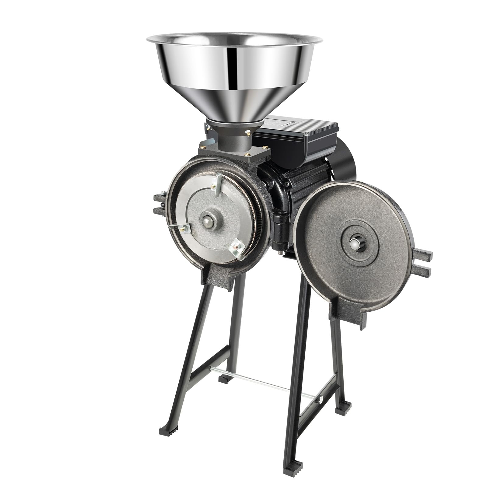 1500W Commercial Electric Grain Grinder Mill, 110V Corn Grinder Mill with Funnel, 1400R/Min Wet Dry Cereals Grinders Wheat Grinders for Making Flour, Pellet Mills for Rice, Cereals, Spices, Red Beans