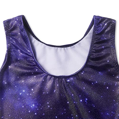 Image of EQSJIU Gymnastics Leotards for Girls Kids Rainbow Mosaic Mermaid Butterfly Stars Leopard Galaxy Tie Dye Cosmos Leopard