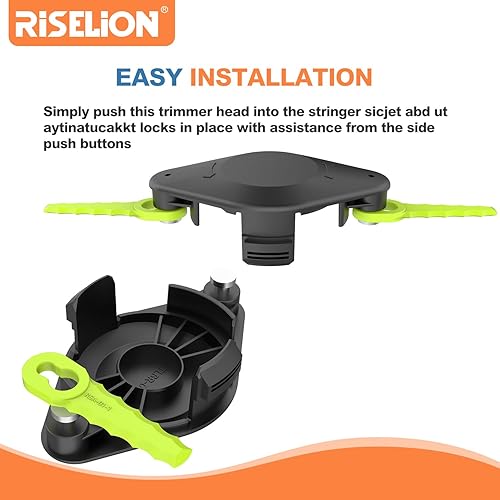 Miniatura 4 de Cabezal de cuchilla para malezas, compatible con desbrozadoras Ryobi de 18 voltios, 24 voltios y 40 voltios, puede reemplazar el cabezal recortador