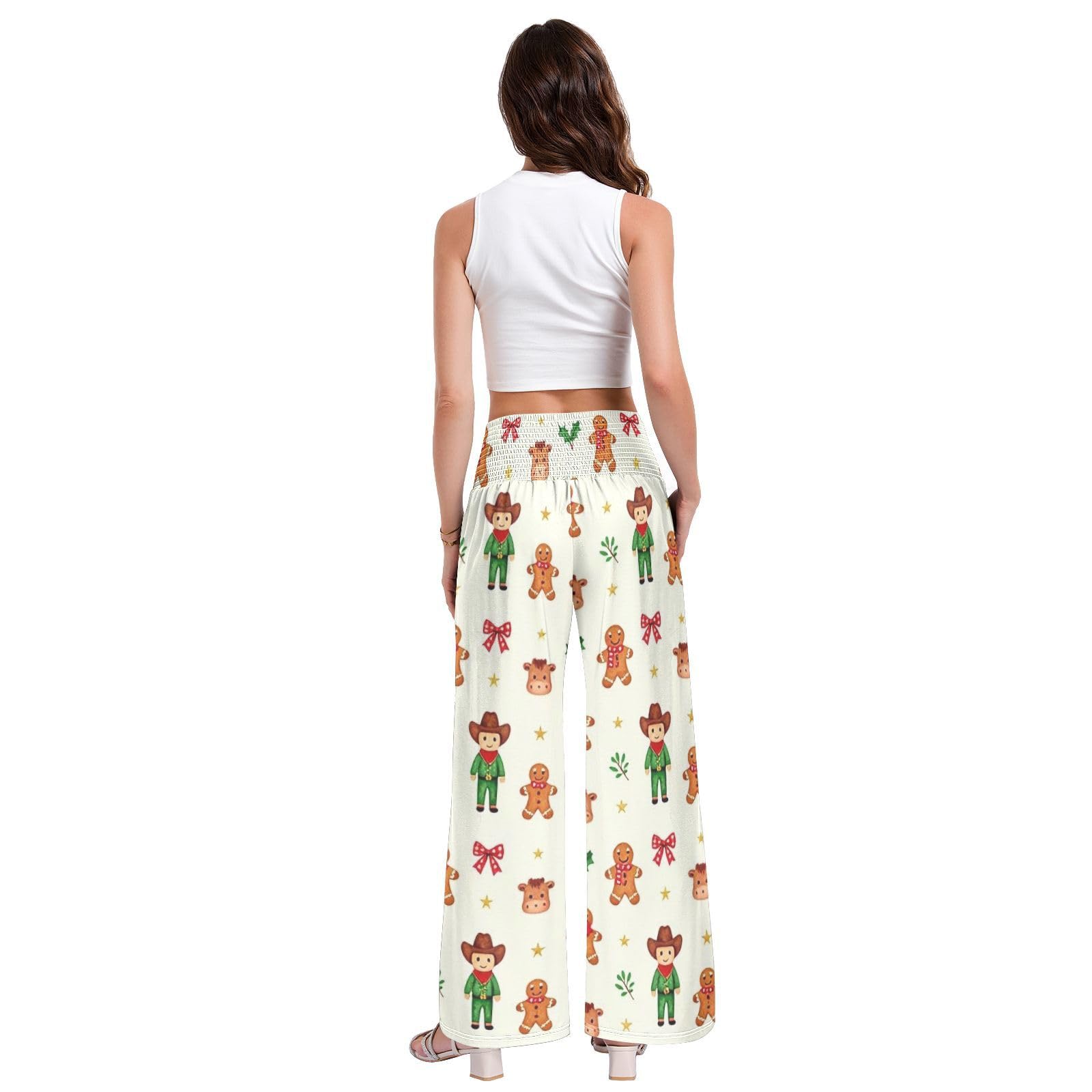 Gingerbread Cowboys - Pantalones largos casuales para mujer, resistentes a las arrugas, casuales
