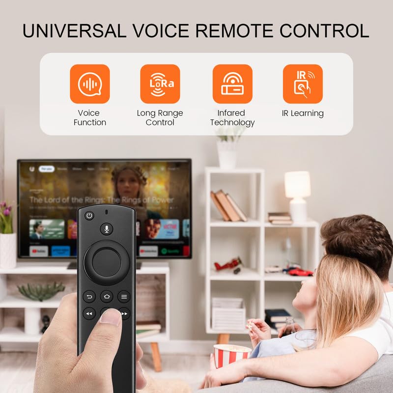 Image of Replacement Voice Remote Control Compatible with All Fire-Series TVs Stick & Cube,TVs Stick Lite /Stick (2nd Gen) /TVs Stick 4K /TVs Cube (1st /2nd Gen),and fit for Smart TVs 3rd Gen