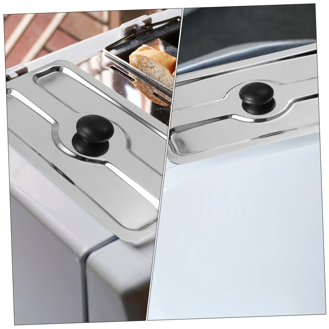 2 piezas Tapa Superior para Tostadora de Acero Inoxidable de Protector Portátil para Máquina de Pan Diseño Seguro y Práctico Compatible con Ranuras Largas