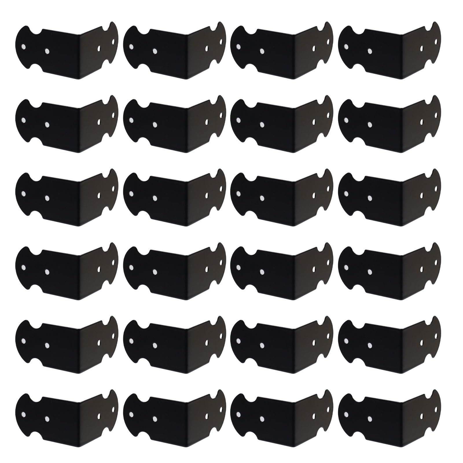 24 protectores de esquina de metal negro de 1.61 x 0.98 pulgadas, en forma de L, protectores de esquina de muebles, fundas protectoras de esquinas para caja y armario de mesa