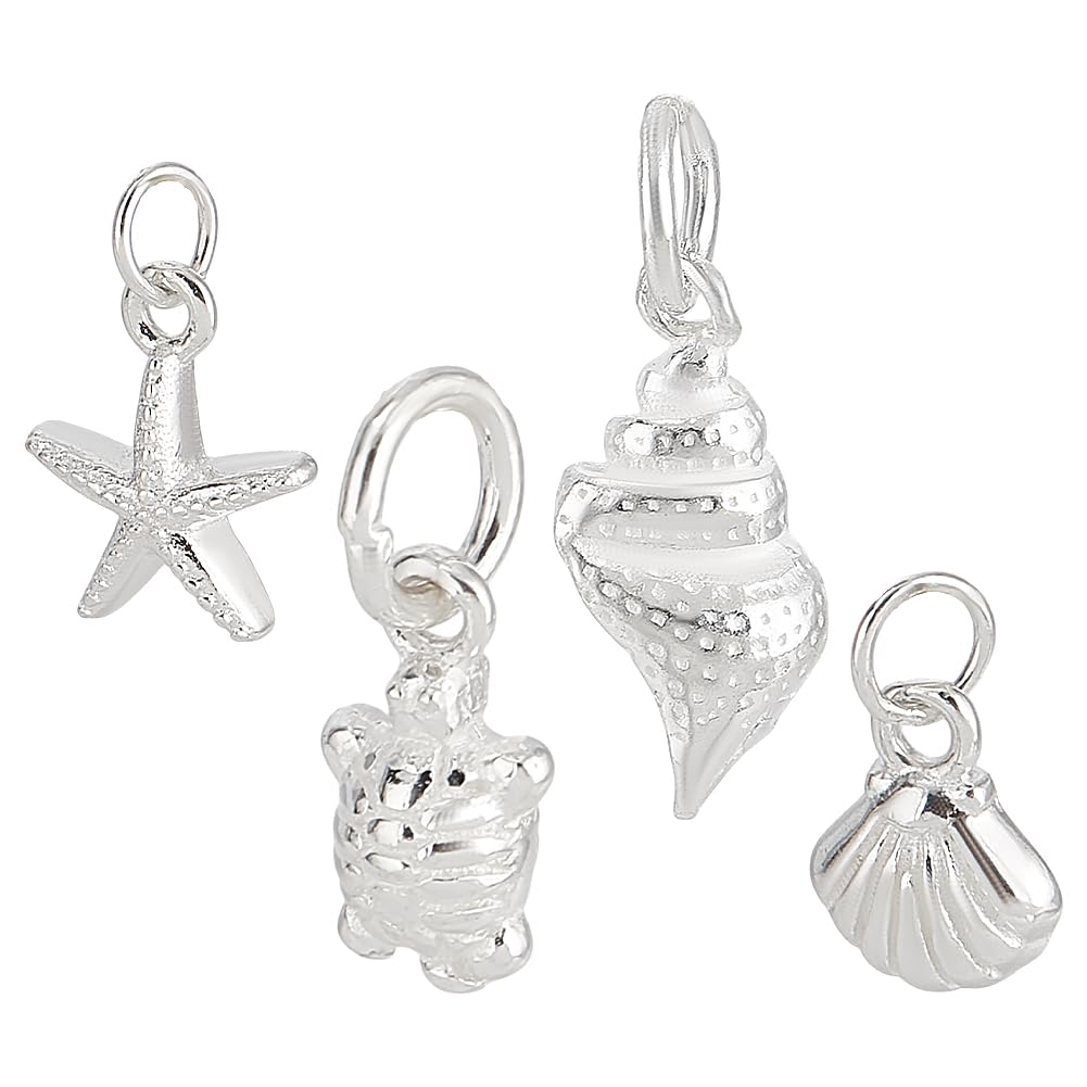 PH PandaHall 50pcs Breloques étoiles De Mer En Métal, 5 Modèles Pendentifs De Poisson étoile De Mer Charmes Thème Océan Pendentifs D'animaux De Mer Dorés Pour L'été Hawaii Bijoux Collier Bracelet