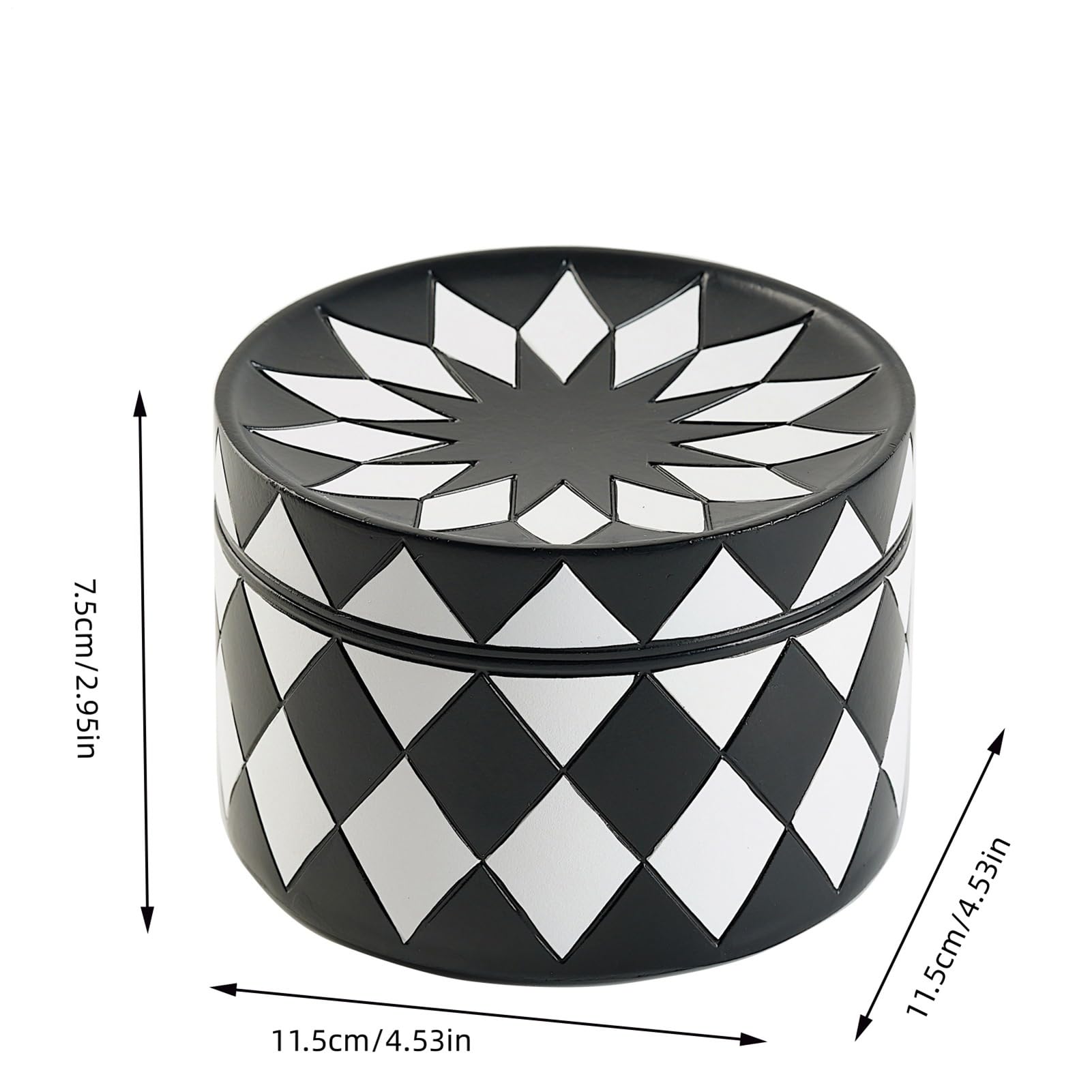 Decorativa Para Joyas Porta Alhajas A Cuadros Negro Y Blanco
