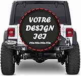 Personnalisable Housse Roue de Secours Personnalisée Choisissez Votre Photo et Texte Couvre-Roue de Secours, protecteurs de Couverture de Roue de Secours imperméables pour Camion remorque SUV 15 inch