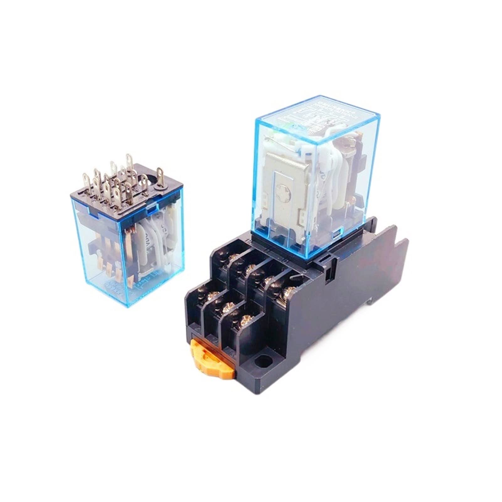 WBNFFUCYU 10PCS MY4NJ DPDT Miniature Coil Generalelectromagnetic Intermediate Relay Switch 14Pin With14A Socket Base DC12V24V AC110V220V