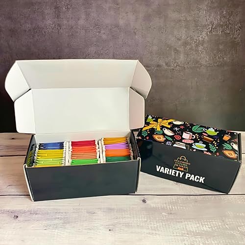 Miniatura 3 de Juego de regalo de muestra de té de 56 piezas, 14 sabores únicos, paquete surtido de té premium con 10 palitos de miel y libro electrónico de
