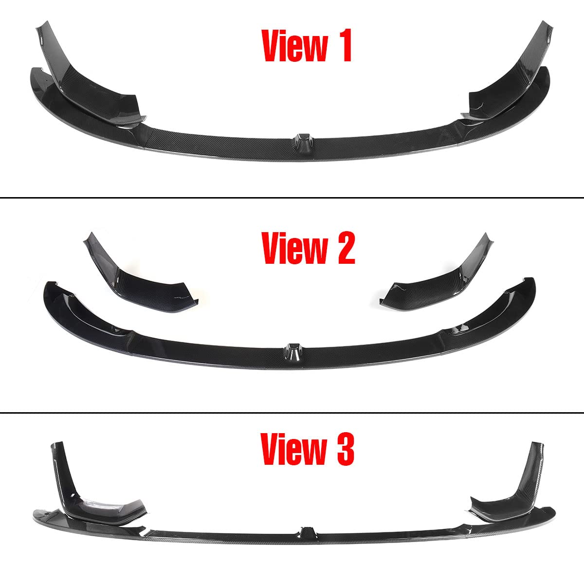F80 Frontspoiler, Auto Frontstoßstange Spoilerlippe Diffusor Body Kit + Seitensplitter Schürzen Flaps Guard Für BMW F80 M3 F83 F82 M4 2015-2020,Carbon Fiber Look