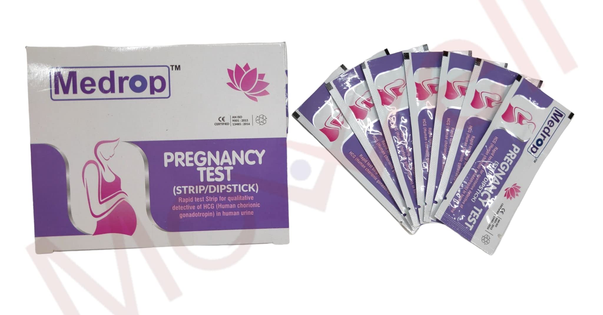 Medrop Pregnancy Urine Test Strips for Home Testing Highly Sensitive | Pack of 25 Dipsticks