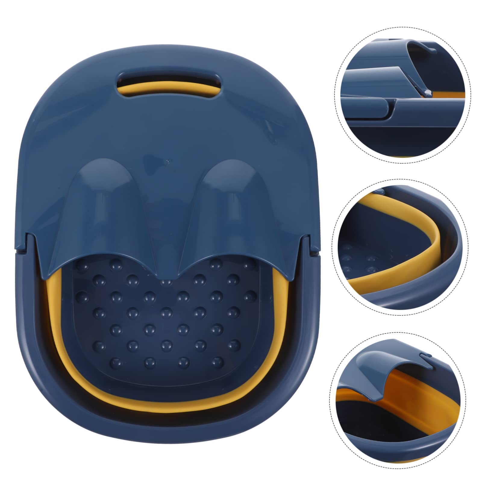 Secchio Bagno Pieghevole per Pediluvio, Design a Botte Blu | Uso Domestico e Outdoor, Plastico Silicone, Facile da Riporre, Supporto Stabile