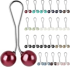 Mabor 24Pcs Hijab Pins for Women Colored Hijab Clips Cute Colored Faux Pearl Safety Pins Stainless Steel U Shape Safety Clips for Muslim