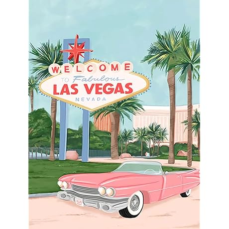 LIULIMI DIY 5D World Landscape Diamond Painting Kit, Las Vegas Diamond Art