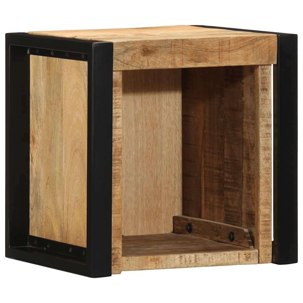 Wandmontierter Nachttisch aus massivem Mangoholz mit Stauraum für Schlafzimmer, robuste Hartholz-Konsolen für Bücher und Deko
