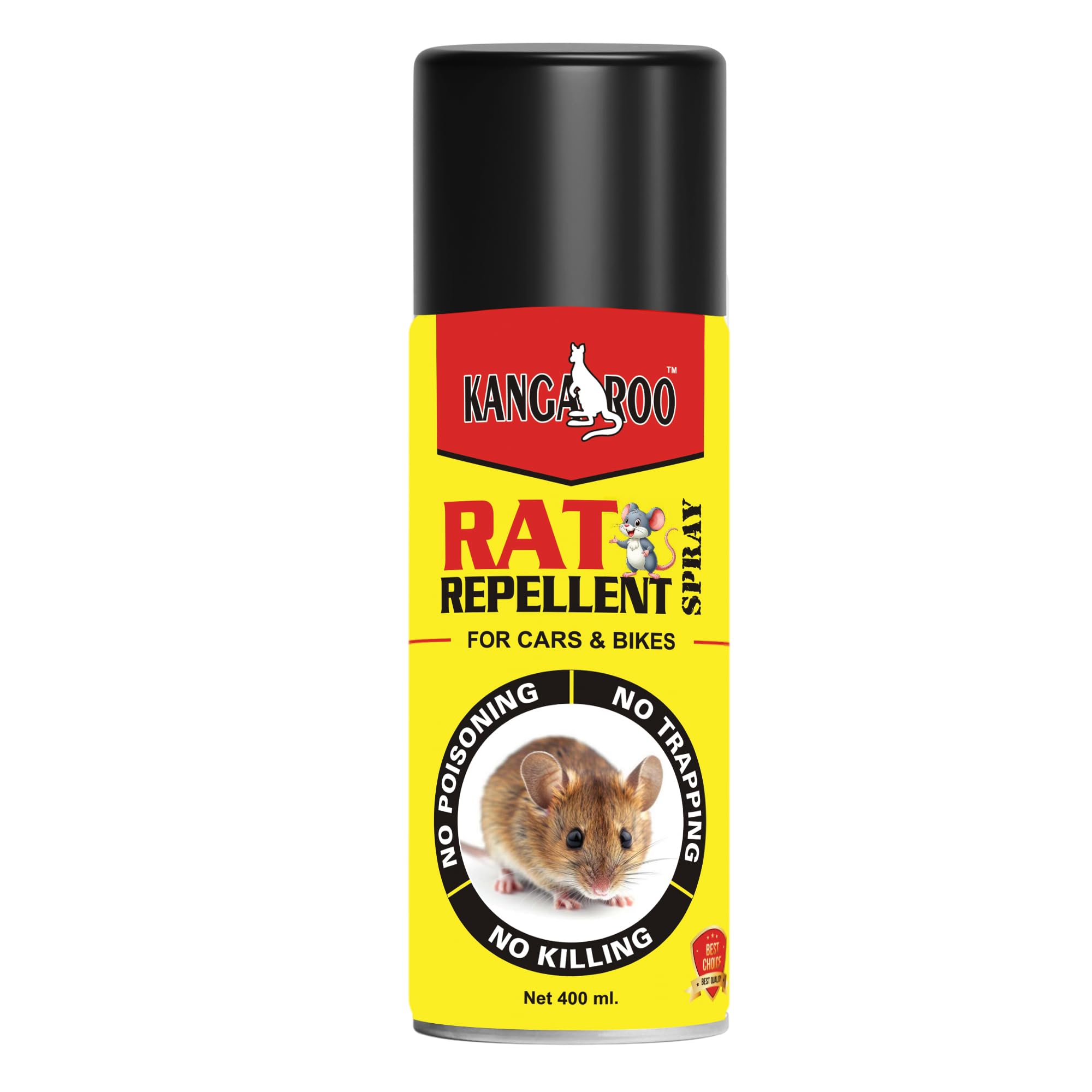 Kangaroo Rat Repellent Spray 400 ml for Cars Highly Effective with and Powerful Protection from Rats, Spray Protect Wires in Car, Bike | Camphor Fragrance | Non Toxic | No Kill Only Repels | 60 Days Protection (400 ml (Pack of 1) - Image 8 thumbnail