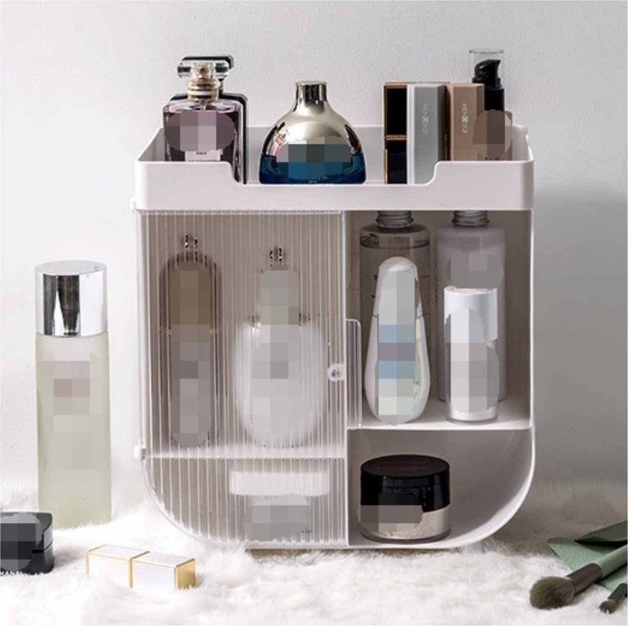 Organizador Cosméticos Organizador de Maquillaje Caja De Almacenamiento De Cosméticos De Escritorio Multifuncional, Estante De Almacenamiento Para Tocador, Organizador De Maquillaje Estante de Maquill