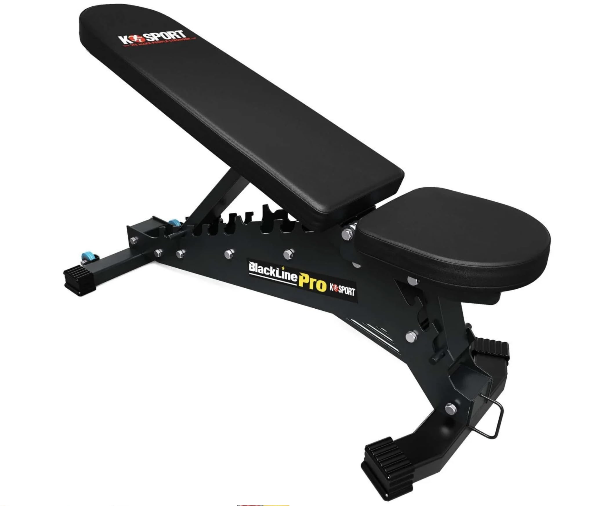 K-Sport: *BLACK LINE* - PROFI Hantelbank | Premium Profi Trainingsbank bis 300 kg belastbar I vielfach verstellbare Multifunktionsbank I Schrägbank & Flachbank Bankdrücken