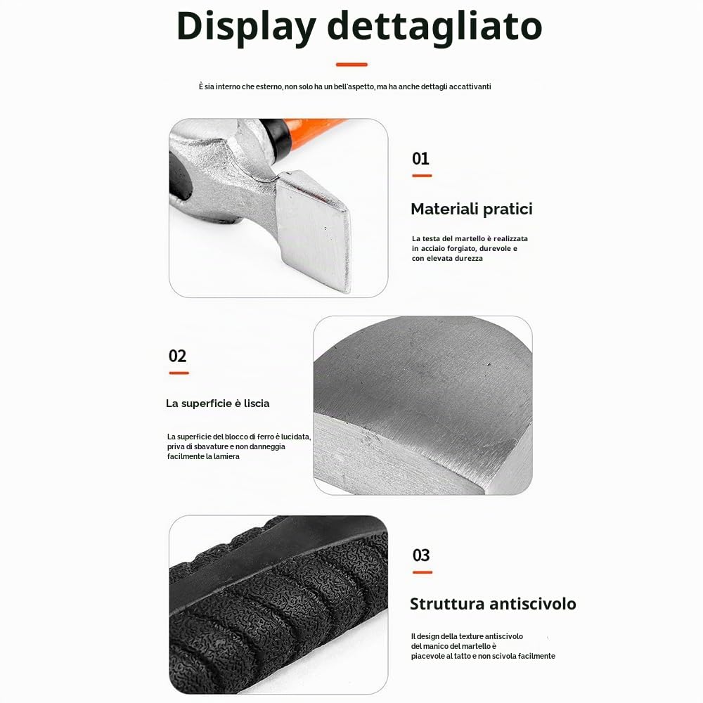 kit attrezzi da officina riparazione carrozzeria auto,kit di martelli e tassi,Set di martelli e tassi da carrozziere,7 pcs Include martello,manico massiccio,comfort e durata per carrozziere