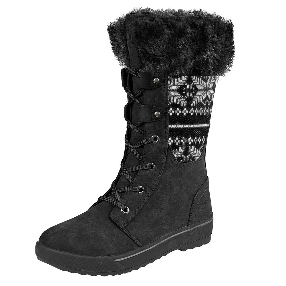 Northside Women's Bishop Cold Weather Fashion Boots - Durable Multi Directional TPR Outsole - Speed Lacing Beber Top Layer Removable EVA Insole - Cold