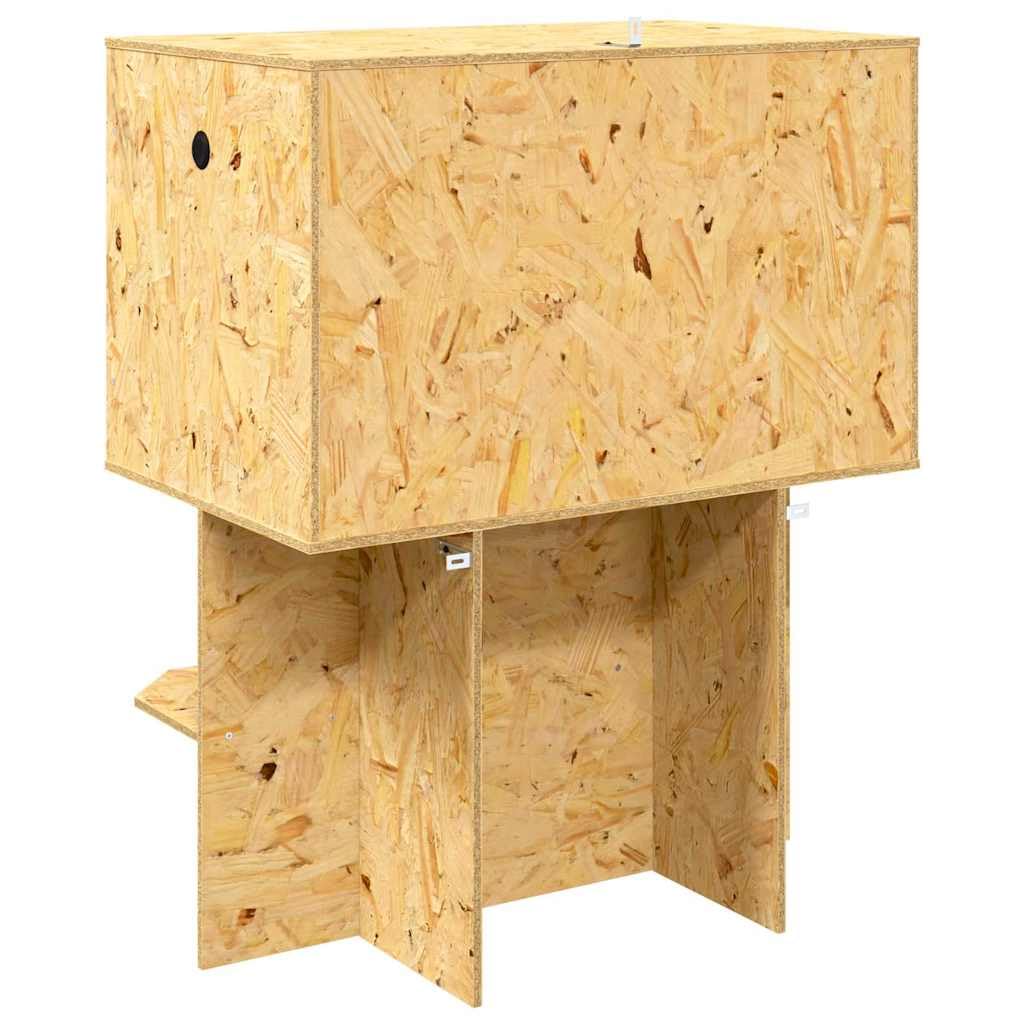 Terrarium OSB 80 x 50 x 100 cm brązowe dla gadów i gryzoni, ze szklanymi drzwiami przesuwnymi i termometrem, rustykalne i przestronne siedlisko dla zwierząt domowych
