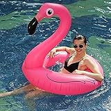 Flotador inflable gigante de flamenco para piscina, 41 pulgadas, fiesta de verano, playa, salón, lirios