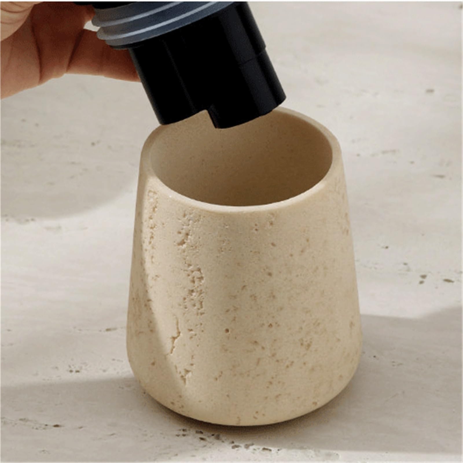 distributore di sapone Dispenser Di Sapone In Pietra Arenaria Adatto For Cucine E Bagni(Yellow)