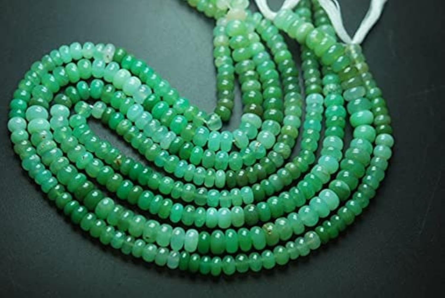 Chrysoprase naturelle en perles rondelles 5-5.5mm pour enfilage et fabrication de bijoux DIY