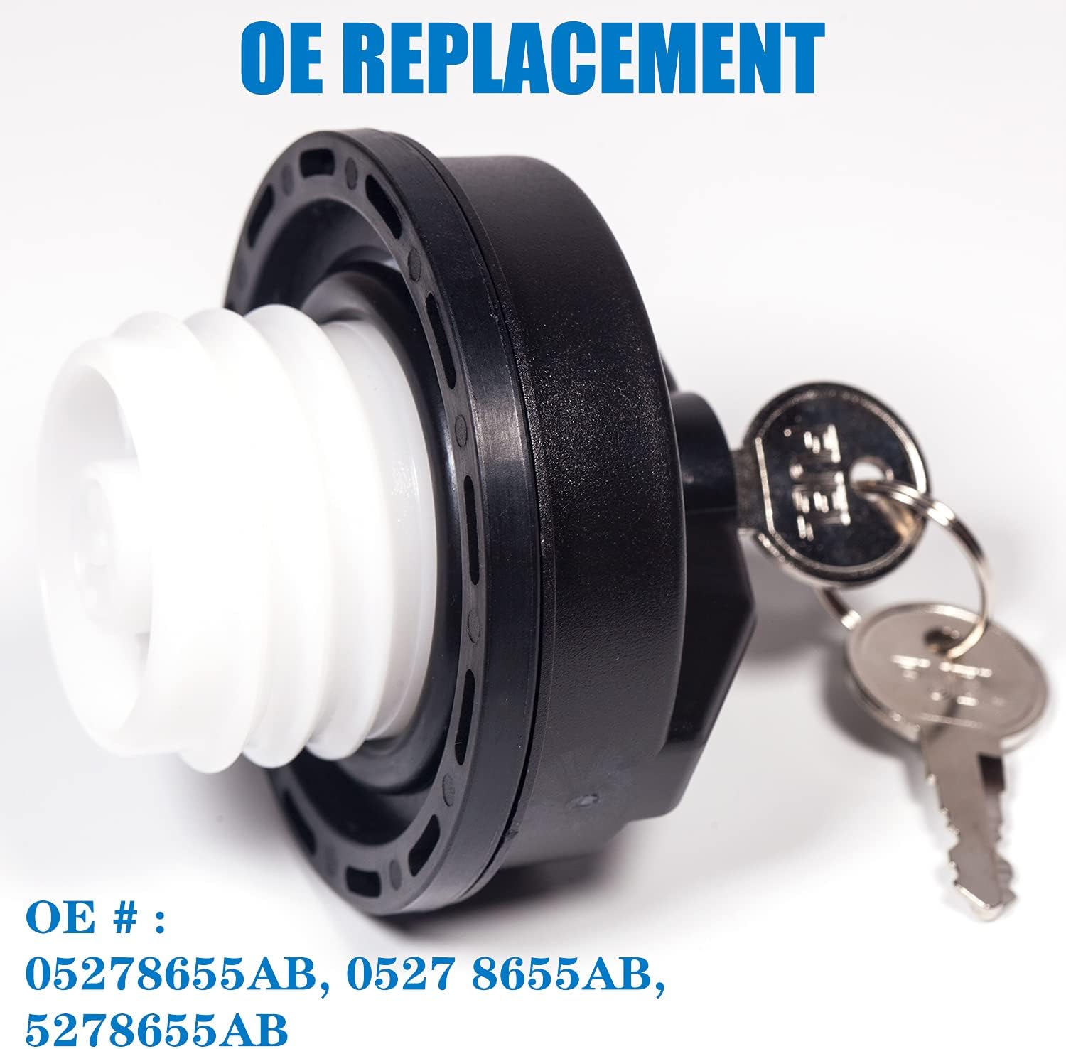 HIHIAV-05278655AB Compatiable With Chrysler Dodge Jeep Ram Locking Gas Tank Cap,Lock Fuel Tank Cap- Challenger Grand Caravan Ram 1500, Cherokee Wrangler TJ LJ JK JKU JL JLU JT, 5278655AB.
