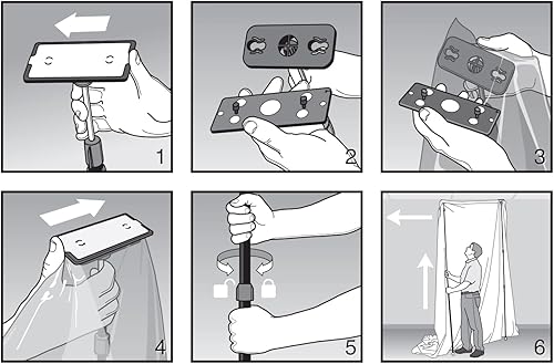 Miniatura 7 de ZIPWALL SLP4 Postes para barrera de polvo con resortes de 12 pies, paquete de 4, color plateado