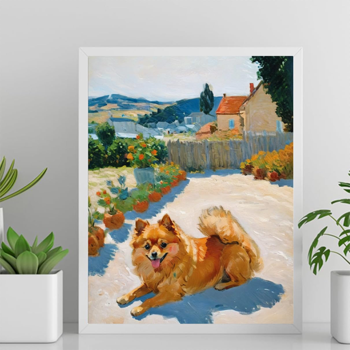 DIY Paint by Number for Adults Beginner Pomeranian Dog Paint by Number on Canvas DIY Oil Painting for Gift Home Wall Decor 12x16inch(30x40cm) Frameless