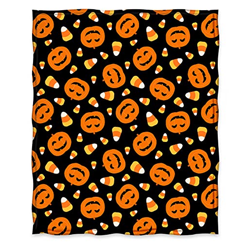 Jekeno Pumpkin Blanket Gifts for Women Kids Girls Mom Home Bedroom Living Room Mothers' Day Decor Soft Cozy Lightweight Halloween Fall Harvest Thanksgiving Plush Throw Blankets Black 50"x60"