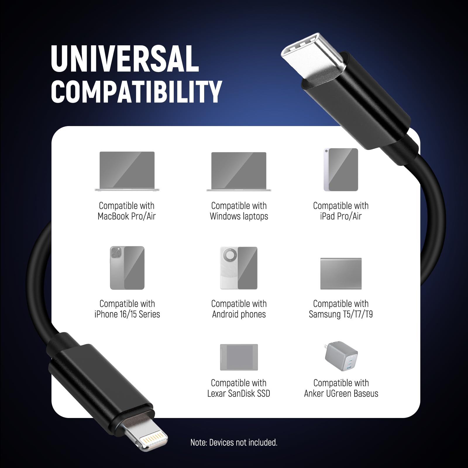 Lot De 2 Câbles OTG Pour Microphone - USB-C Vers C Et USB-C Vers IOS - 45cm - Compatible IPhone, Android, Mac