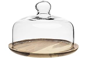 MyGift 7.5 Inch Small Clear Glass Dessert/Cheese Cake Stand With Dome