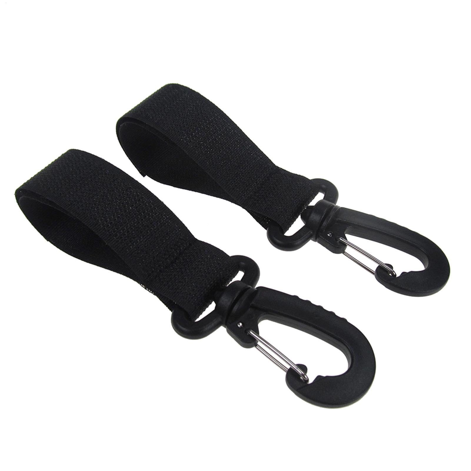 Gancio per passeggino – Moschettone per passeggino, ganci rotanti per borsa del passeggino | Moschettoni a clip girevoli a 360 gradi, 2 moschettoni per le mani, grande gancio per borsa della spesa