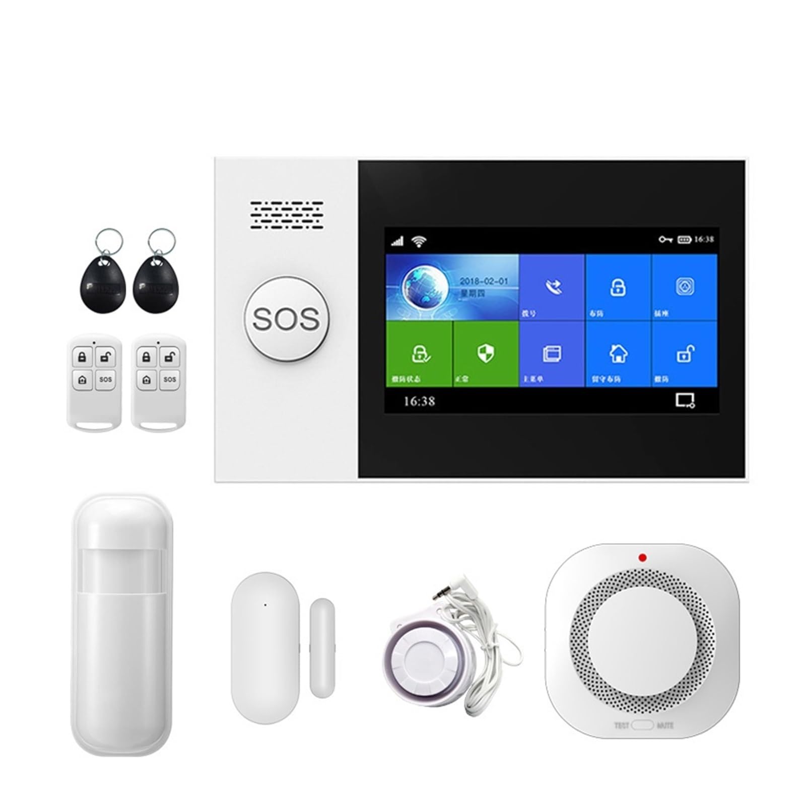 Sistemi di Sicurezza per La Casa 4G Tuya Wireless Home WiFi gsm Sicurezza Domestica con di Allarme antifurto sensore rilevatore di Movimento(T.)