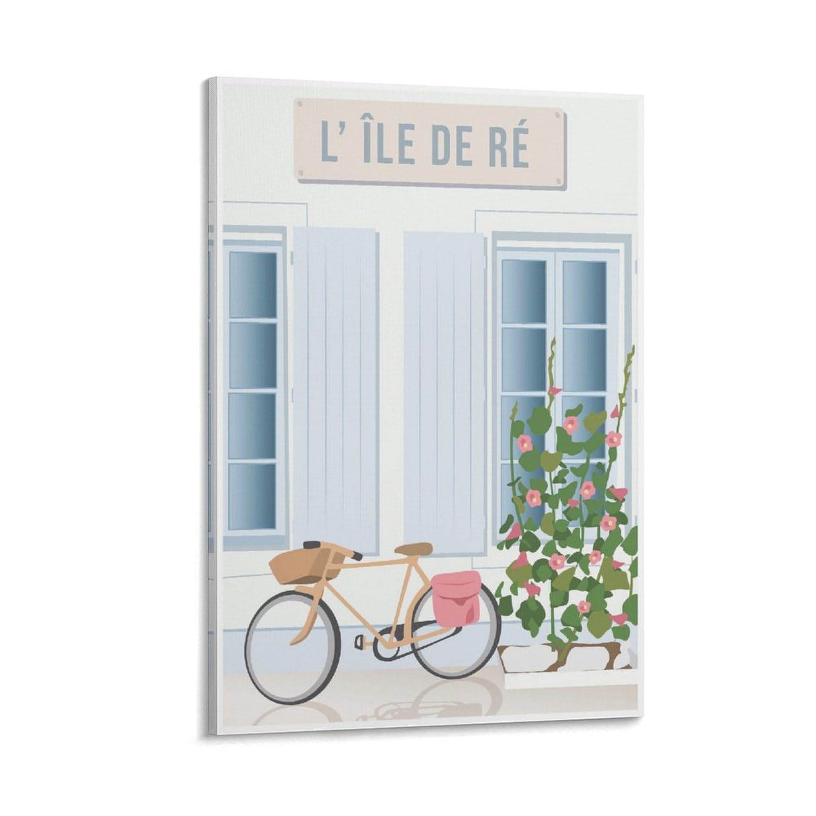 YQCQCS Ré Island Bicycle Vintage Travel Poster Canvas Art Poster Picture Wall Decor Painting Posters Decorative Posters