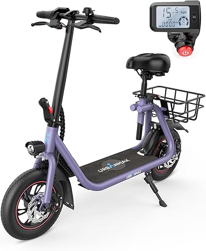 URBANMAX C1C1 Pro Electric Scooter with Seat, 450W Powerful Motor up to 2225 Miles Range, Foldable Electric Scooter for Adults Max Speed 15.518.6