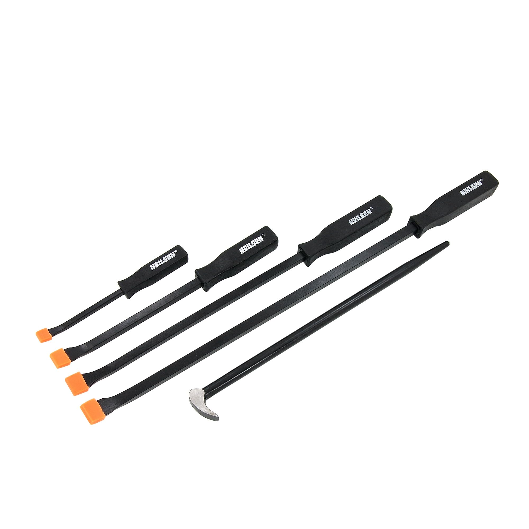 CT0239 5pc Pry Bar Set with Roll Head Bar | Ergonomic Handles | High Carbon Steel | Ideal for Demolition, Construction, Automotive & DIY