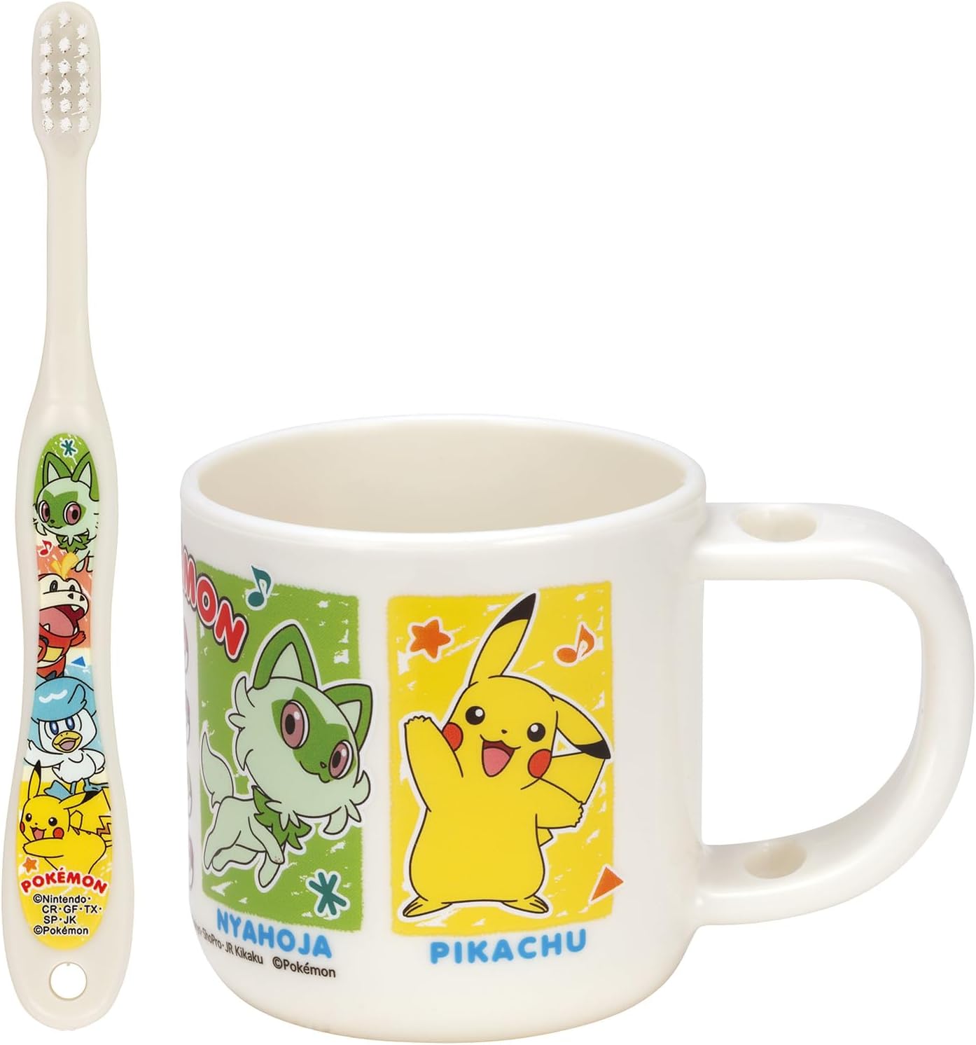Skater Toothbrush Set Toothbrush Set with Holder Cups for Kids Ages 3-5 180ml 14.5cm Pokemon 2024 for Kids KTB5-A