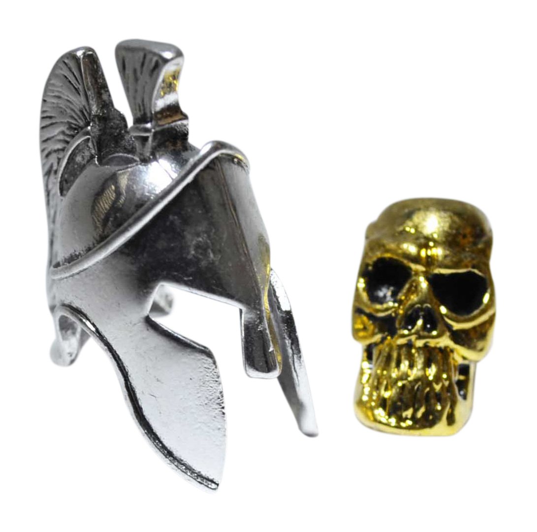 Aeiniwer K-Musculo Spartan Paracord Bead with Gold Skull