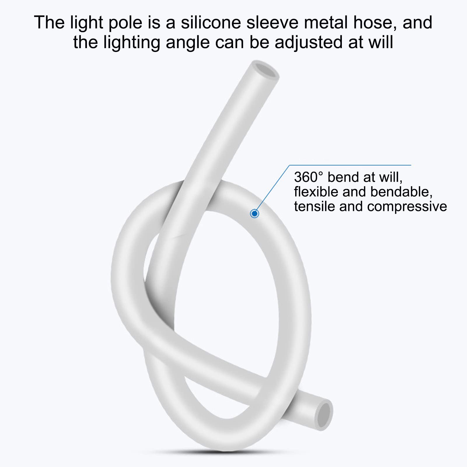 Lampada per macchina da cucire - Portatile, con collo d'oca flessibile a 360°, in silicone e alimentazione USB - Luce verde brillante per progetti di quilting e artigianato