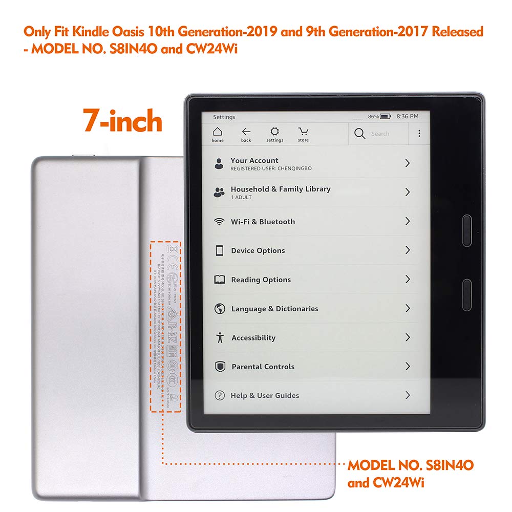 Etui do Kindle Oasis 10. generacji-2019 i 9. generacji-2017 wydane etui ze skóry PU H01 - Brown