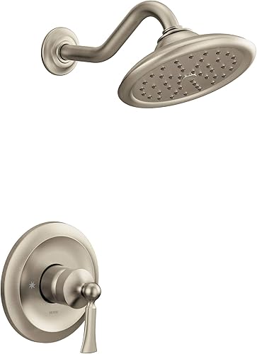 Moen UT35502EPBN Wynford M-CORE - Juego de molduras de ducha de rendimiento ecológico con 1 mango, requiere válvula, níquel cepillado