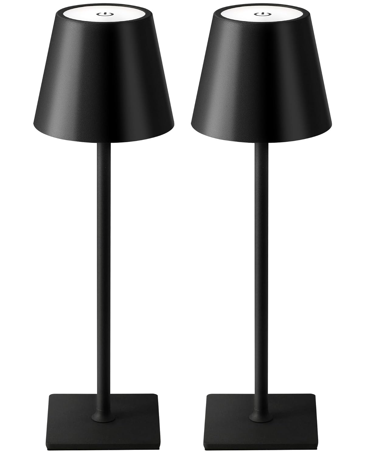 KDG 2 Pack Cordless Table Lamp Portable LED Desk Lamps 5000mAh Battery Operated 3 Color Stepless Dimming Up